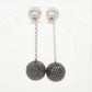 18k Diamond Pave Cluster Earrings. Black Diamond Disco Balls dangle earrings.