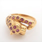 18k Panther Leopard Jaguar Cheetah Ruby ring. Encrusted Rubies Ready to Pouce