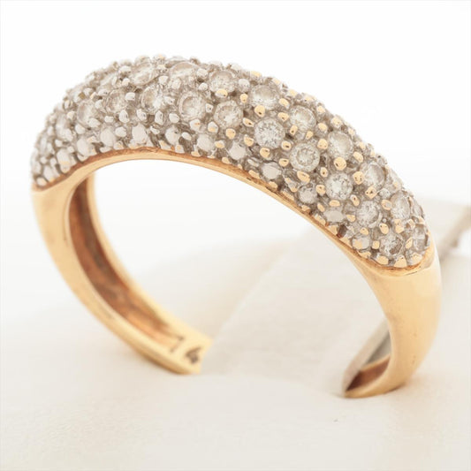 14k Diamond PAVE Bombe ring 14k Yellow Gold Diamond Bombe Pave Encrusted band