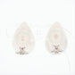 Large Mabe Pearl Earrings. 14k White Gold Clip On Un pierced Drop Pear MABE