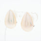 Large Mabe Pearl Earrings. 14k White Gold Clip On Un pierced Drop Pear MABE