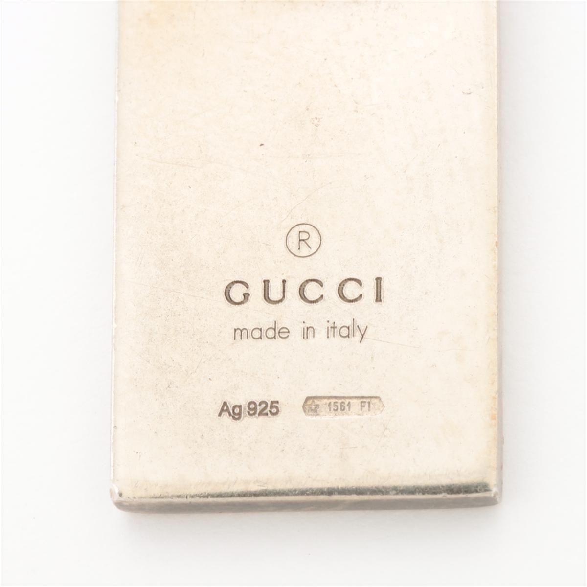 Vintage GUCCI Necklace. Diamantissima Gucci Logo Sterling Silver Pendant