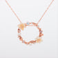 10k Multi-Color Gem wreath 10k Rose Gold Shell Flower and Pearl Pendant Necklace