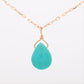 10k Multi-Color Gem Necklace. Candy Quartz and Amazonite Dangle Necklace.