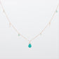 10k Multi-Color Gem Necklace. Candy Quartz and Amazonite Dangle Necklace.