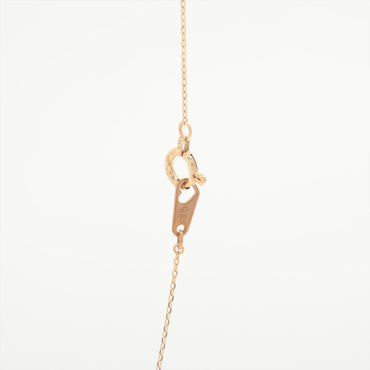 10k Yellow Gold Blooming Flower Bar Pendant Necklace