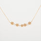 10k Yellow Gold Blooming Flower Bar Pendant Necklace