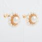 Mikimoto Earrings. 14k Gold Mikimoto Pearl HALO cluster Clip Ons. Unpierced