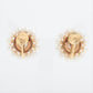 Mikimoto Earrings. 14k Gold Mikimoto Pearl HALO cluster Clip Ons. Unpierced