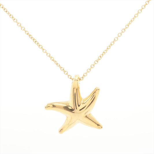 Tiffany & Co 18k Gold Chain and Star Pendant Necklace 750 Yellow Gold Star Fish