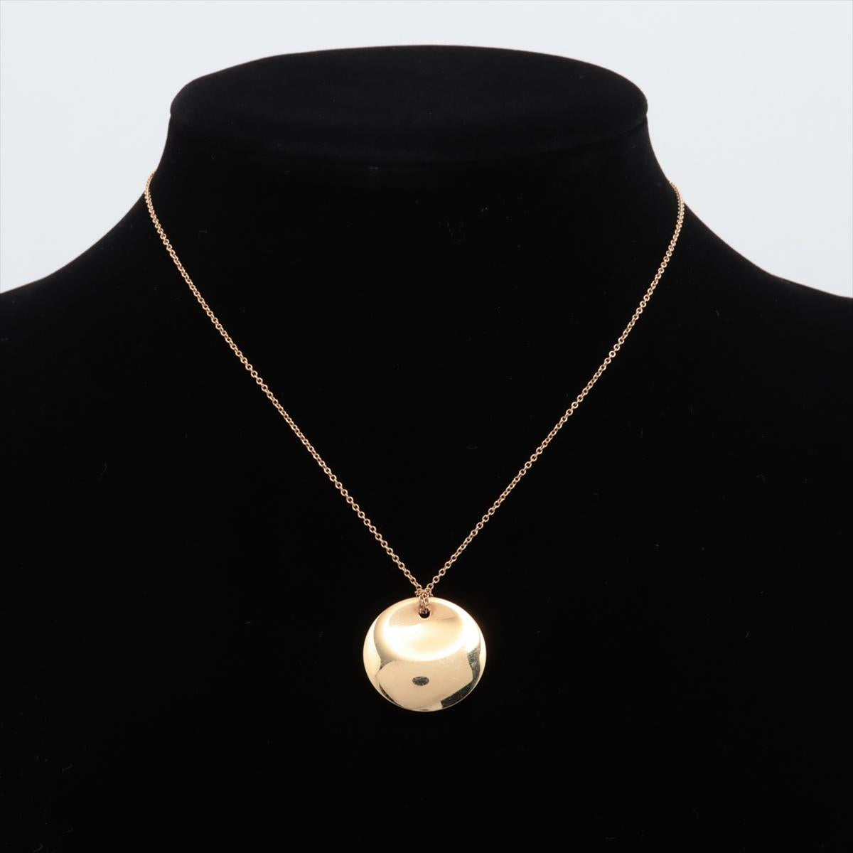 Tiffany & Co. Large Disk Pendant Necklace. 18k Elsa Peretti Tiffany 24mm Round
