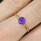 Amethyst 14k Gold solitaire ring. Vintage Estate Ring. Prong set Amethyst Ring.