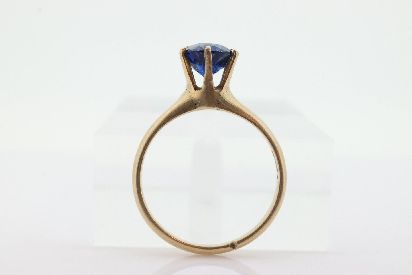 Antique Allsopp Brothers ring. 10k Blue SAPPHIRE victorian prong set.