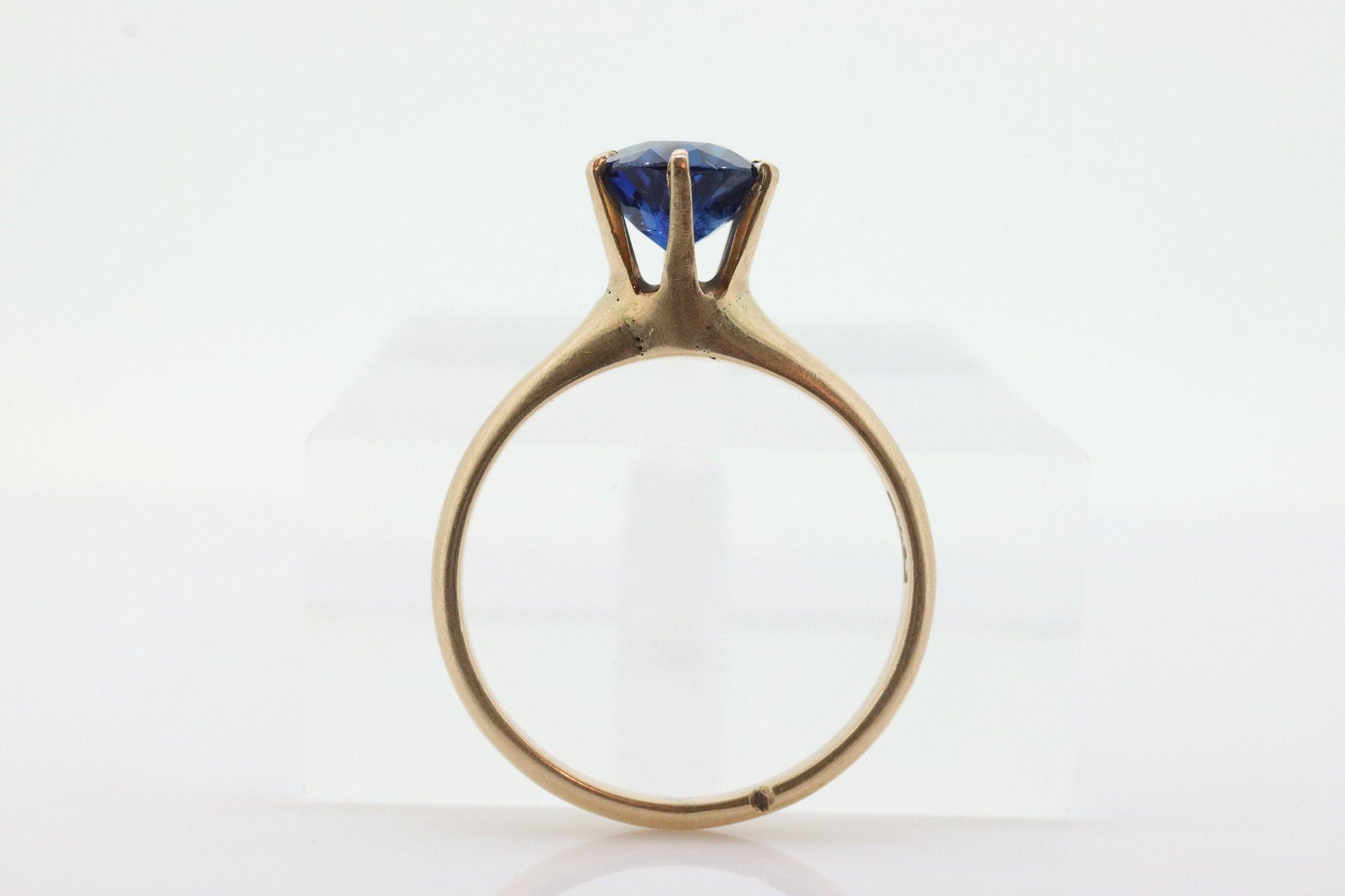 Antique Allsopp Brothers ring. 10k Blue SAPPHIRE victorian prong set.