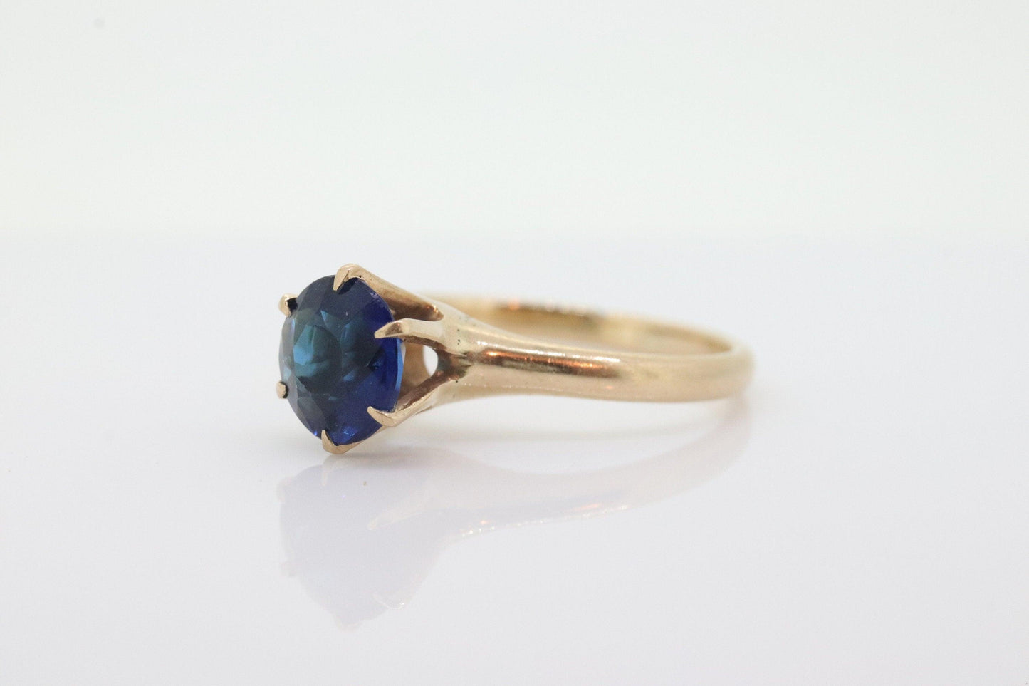 Antique Allsopp Brothers ring. 10k Blue SAPPHIRE victorian prong set.