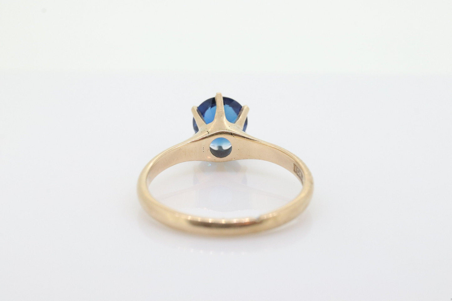Antique Allsopp Brothers ring. 10k Blue SAPPHIRE victorian prong set.