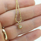 Antique Diamond solitaire pendant Buttercup setting. 14k Gold OLD Mine Diamond