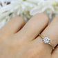 Art Deco Diamond Solitaire Square setting Ring. 14k Gold European Cut diamond