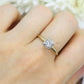 Art Deco Diamond Solitaire Square setting Ring. 14k Gold European Cut diamond
