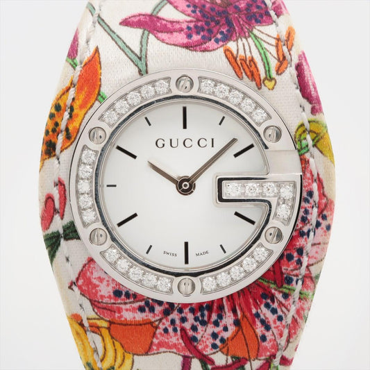 Vintage GUCCI Quartz 104 Watch. Gucci Diamonds and Flower Colorful Ladies.