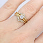 Diamond Solitaire Ring with Jacket. 14k Diamond Engagement Ring Set. Wedding kit