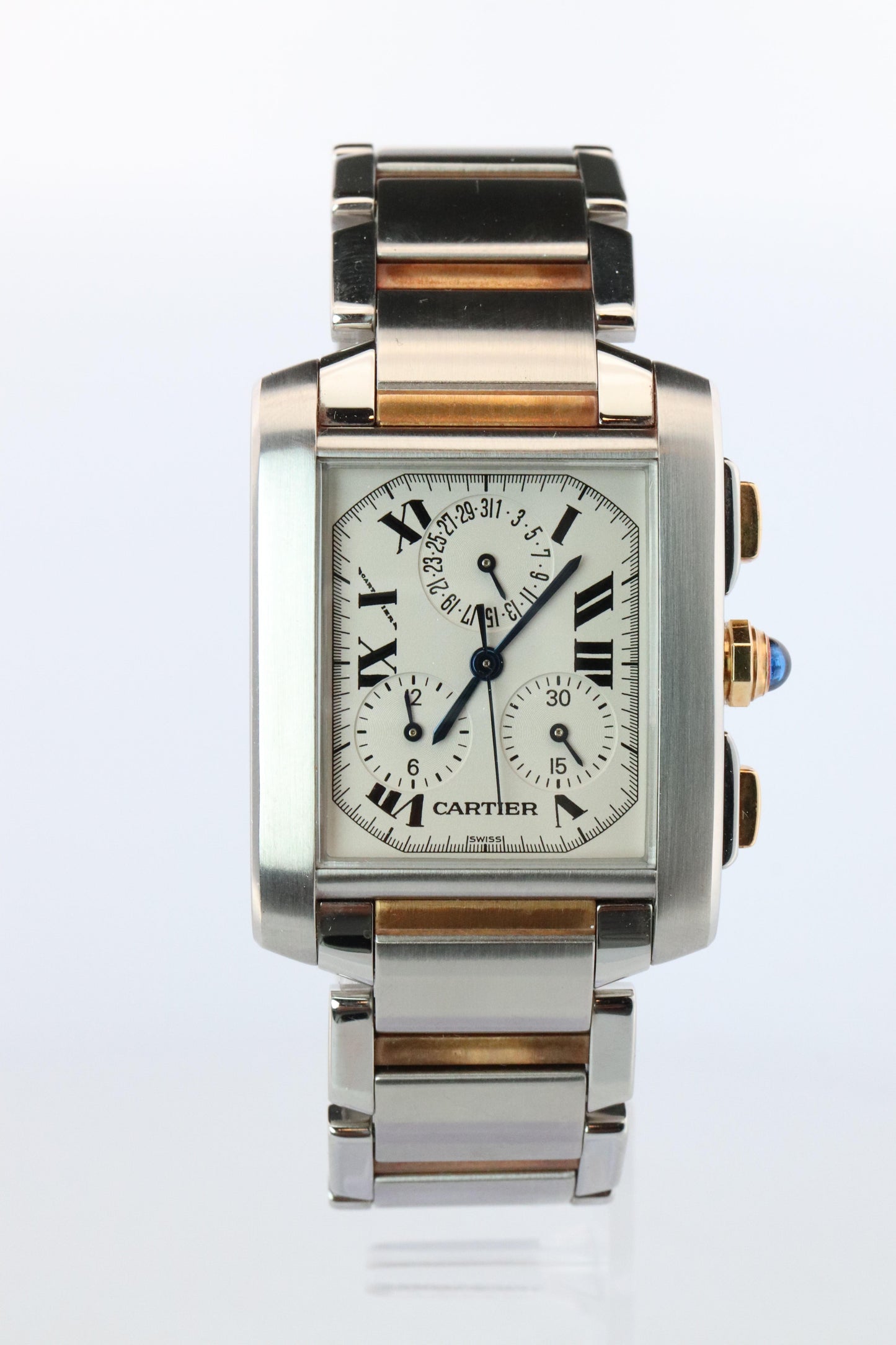 Vintage Cartier Tank Francaise Chronoflex Watch. Cartier 2303 Stainless Steel