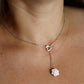 Chanel Camelia Necklace. Genuine CHANEL 18k 750 Camelia Chalcedony Drop Pendant.