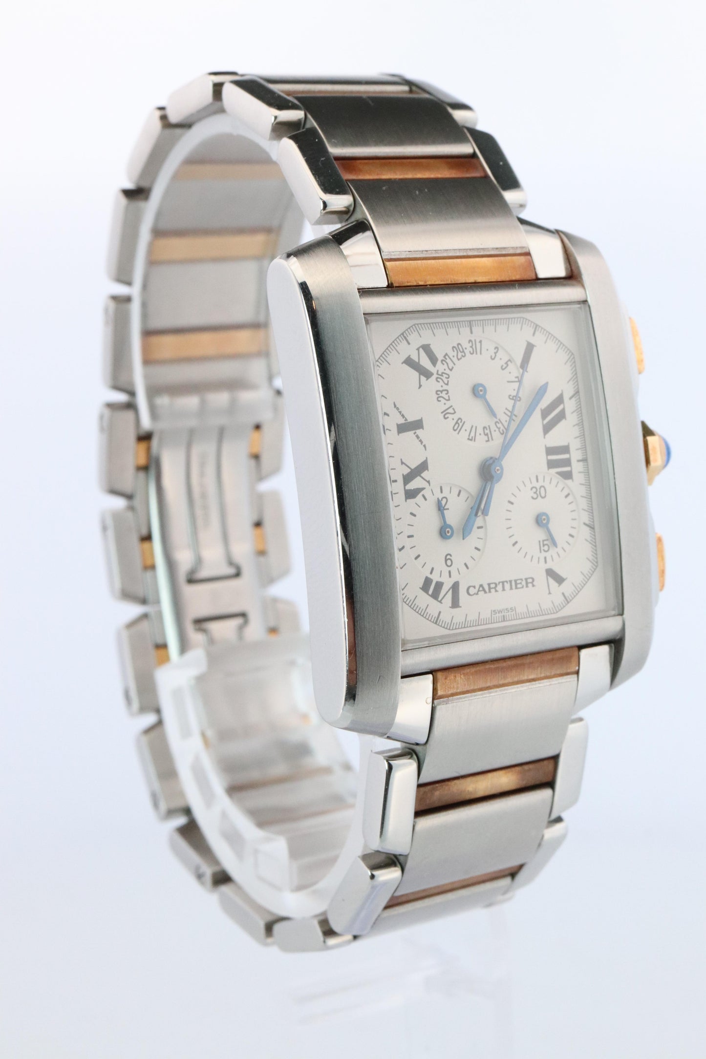 Vintage Cartier Tank Francaise Chronoflex Watch. Cartier 2303 Stainless Steel
