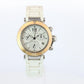 Vintage Cartier PASHA 38mm 3129 Chronograph. Rare White Dial W3140004.