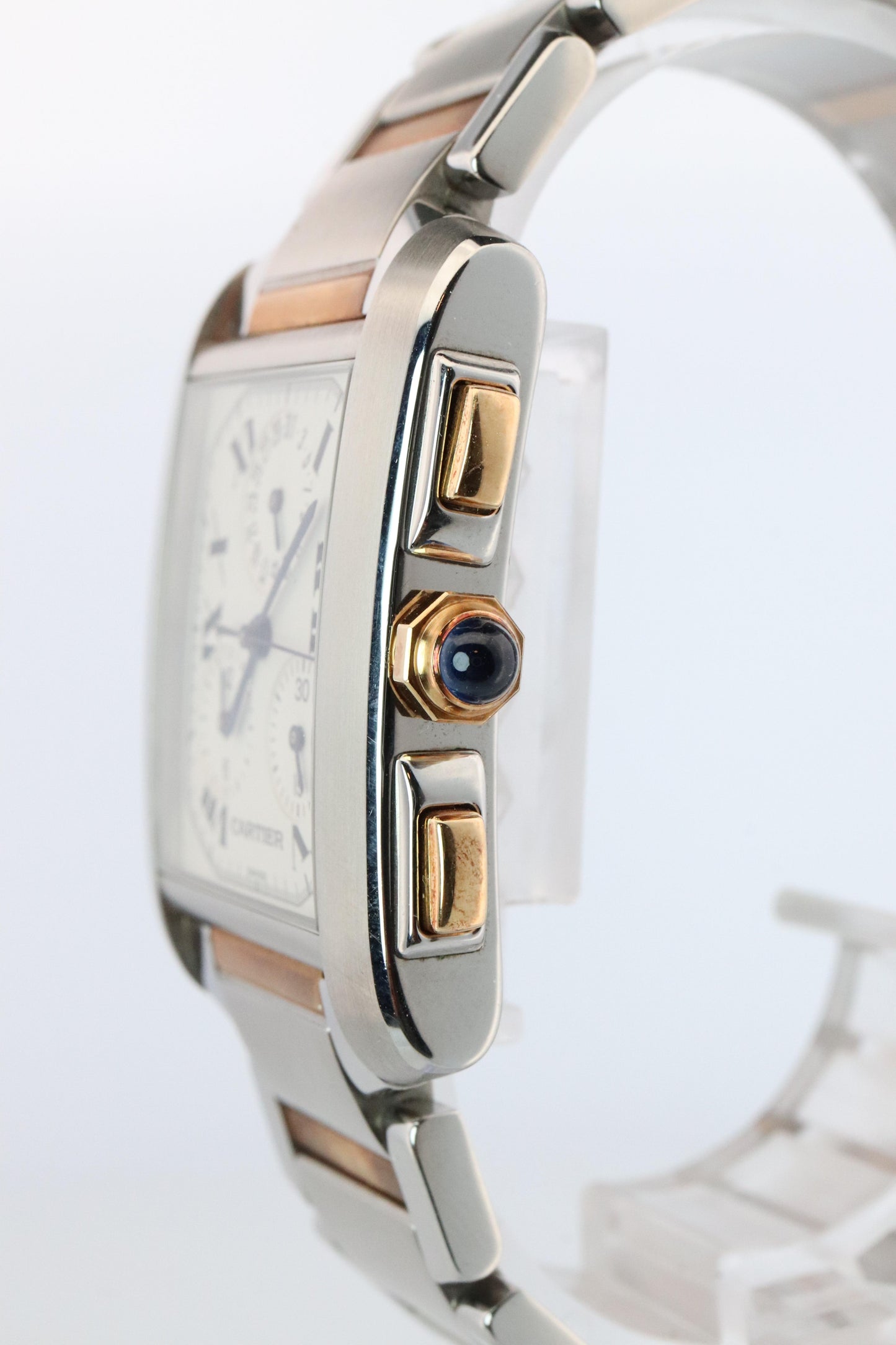 Vintage Cartier Tank Francaise Chronoflex Watch. Cartier 2303 Stainless Steel