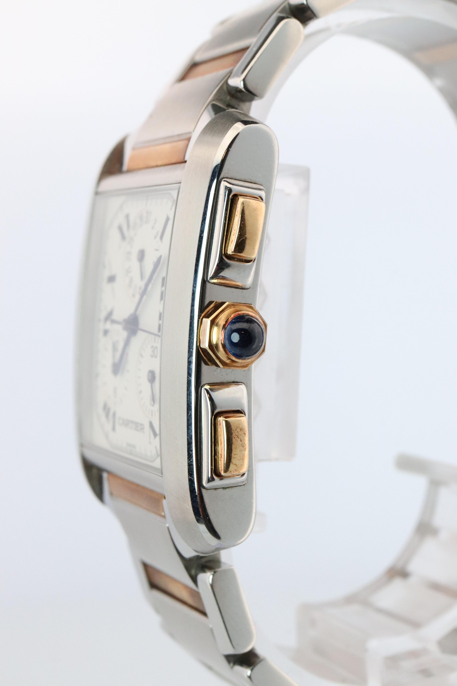 Vintage Cartier Tank Francaise Chronoflex Watch. Cartier 2303 Stainless Steel