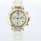 Vintage Cartier PASHA 38mm 3129 Chronograph. Rare White Dial W3140004.