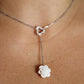 Chanel Camelia Necklace. Genuine CHANEL 18k 750 Camelia Chalcedony Drop Pendant.