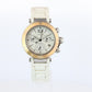 Vintage Cartier PASHA 38mm 3129 Chronograph. Rare White Dial W3140004.
