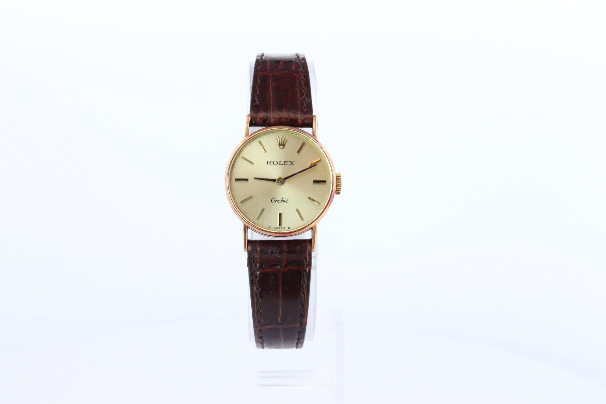 Genuine Rolex Orchid Watch. 18k YG Ladies Rolex 2671 Mechanical Windup Watch.