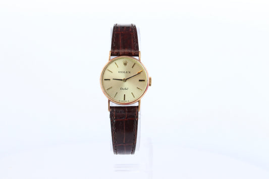 Genuine Rolex Orchid Watch. 18k YG Ladies Rolex 2671 Mechanical Windup Watch.