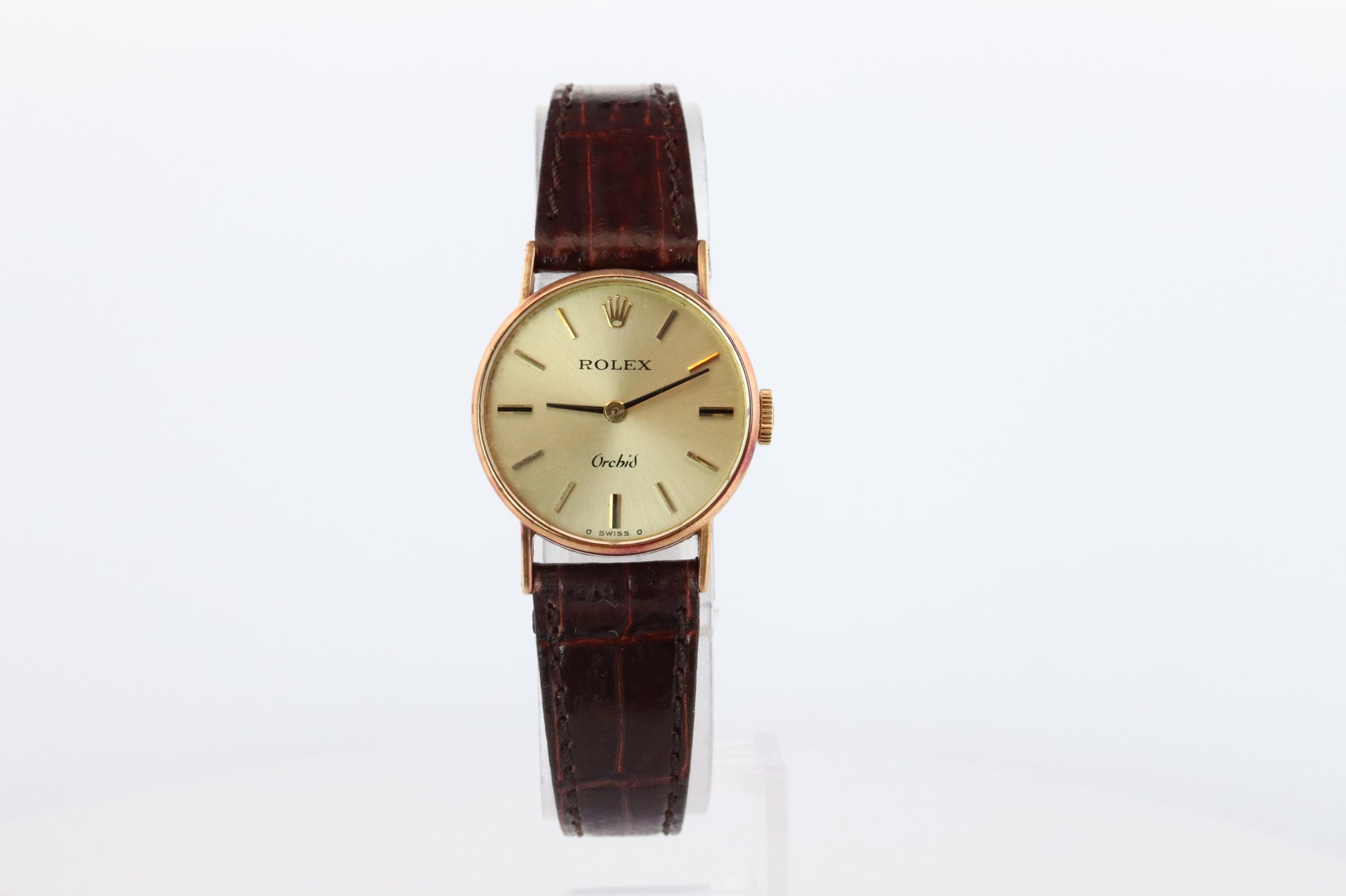 Genuine Rolex Orchid Watch. 18k YG Ladies Rolex 2671 Mechanical Windup Watch.