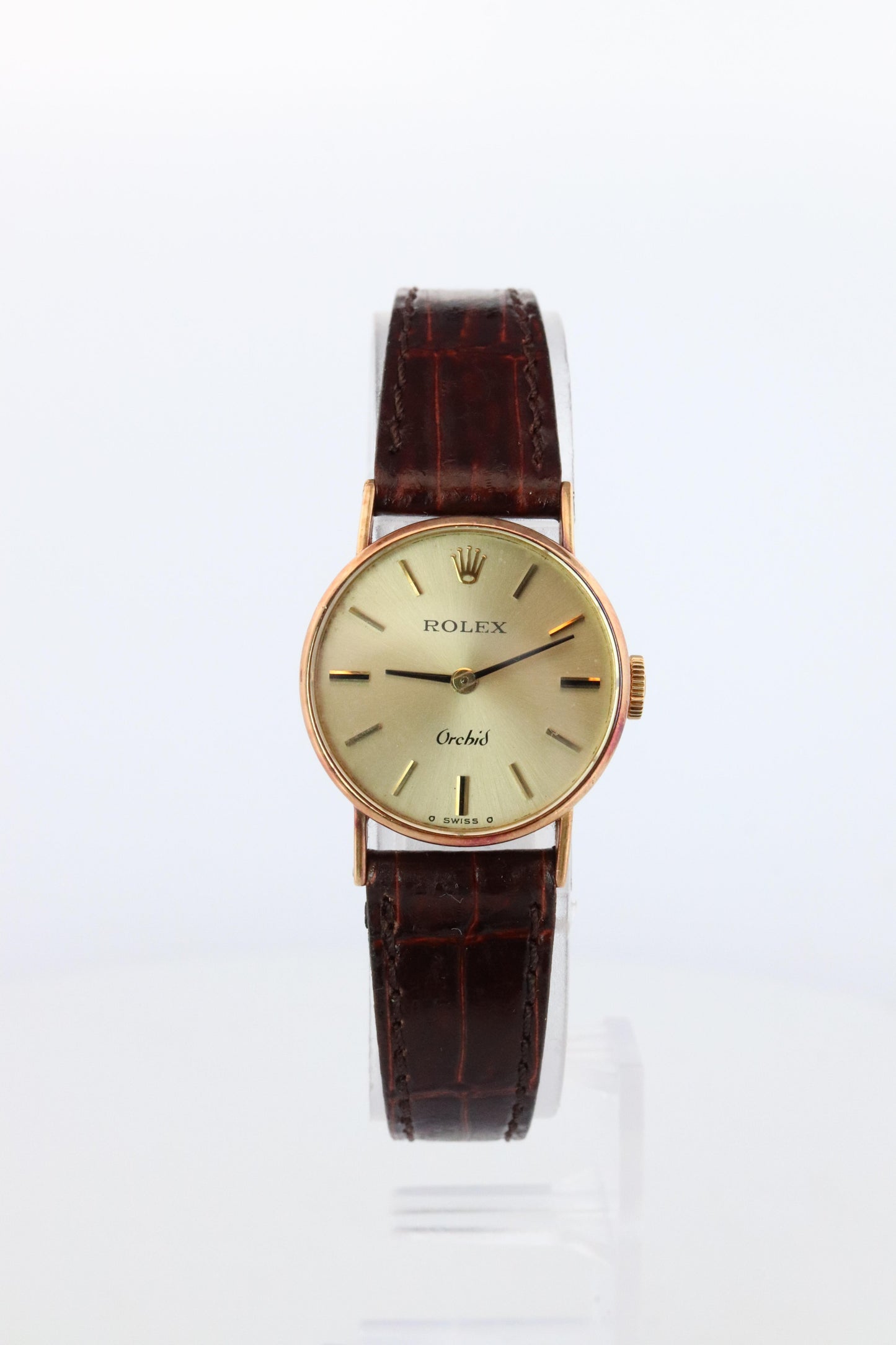 Genuine Rolex Orchid Watch. 18k YG Ladies Rolex 2671 Mechanical Windup Watch.