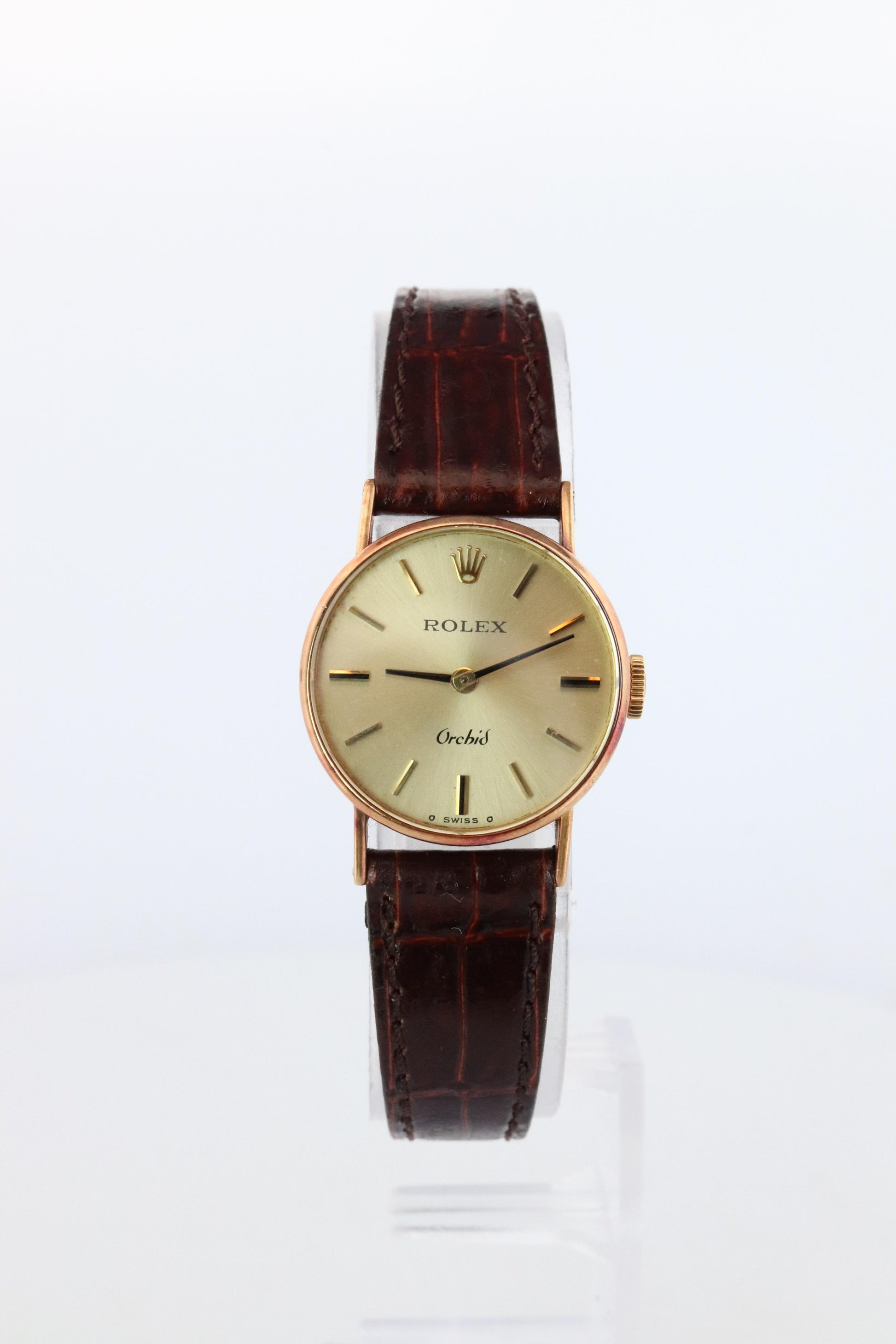 Genuine Rolex Orchid Watch. 18k YG Ladies Rolex 2671 Mechanical Windup Watch.