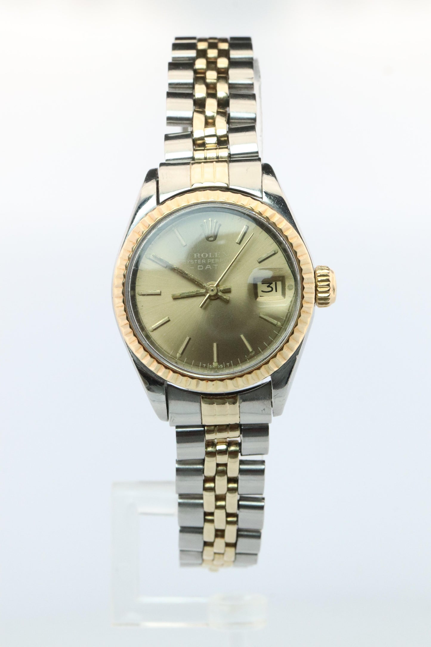 Genuine Rolex 6917 Oyster Perpetual Date Watch. Ladies ROLEX 14k Multi tone