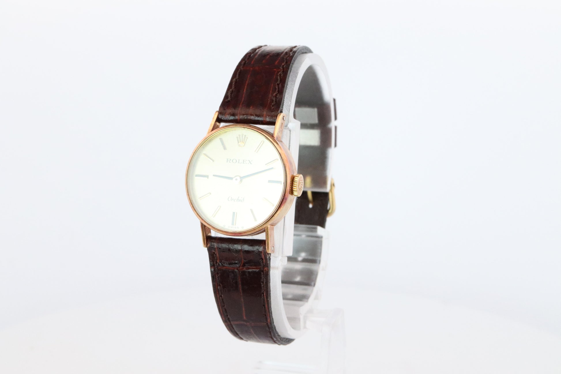 Genuine Rolex Orchid Watch. 18k YG Ladies Rolex 2671 Mechanical Windup Watch.
