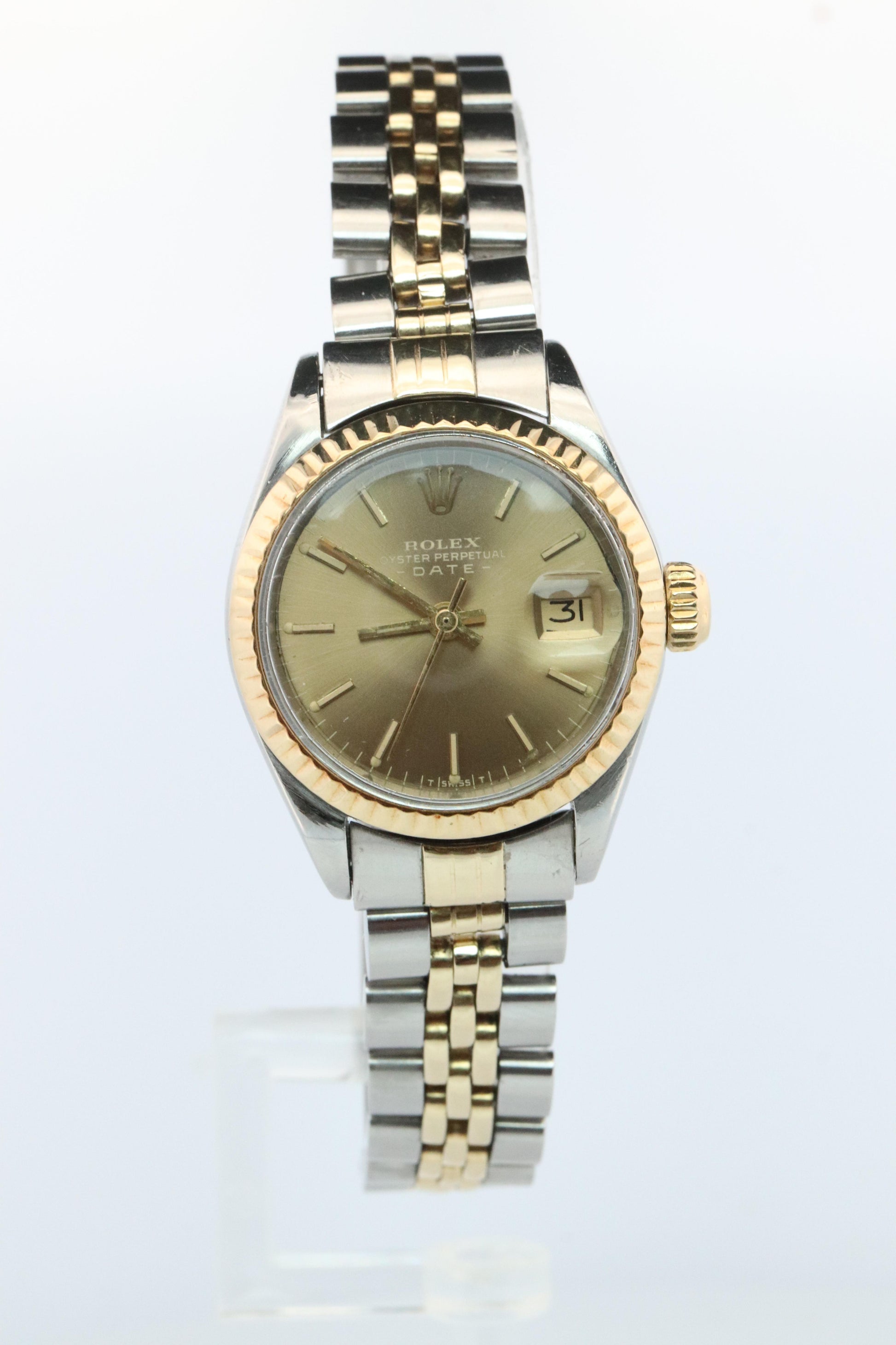 Genuine Rolex 6917 Oyster Perpetual Date Watch. Ladies ROLEX 14k Multi tone