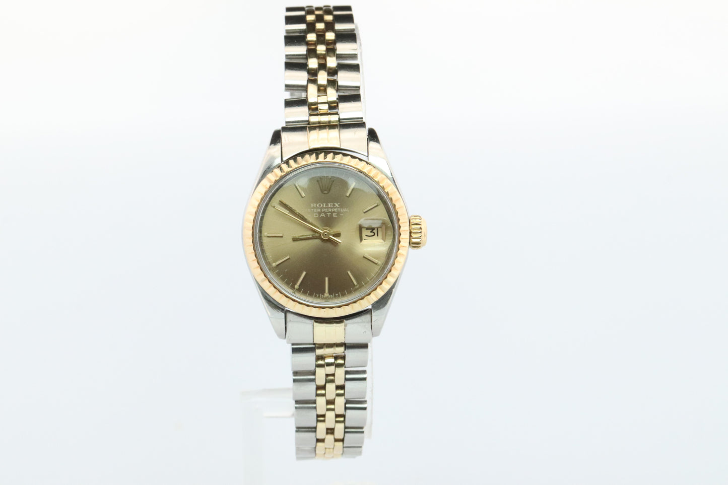 Genuine Rolex 6917 Oyster Perpetual Date Watch. Ladies ROLEX 14k Multi tone