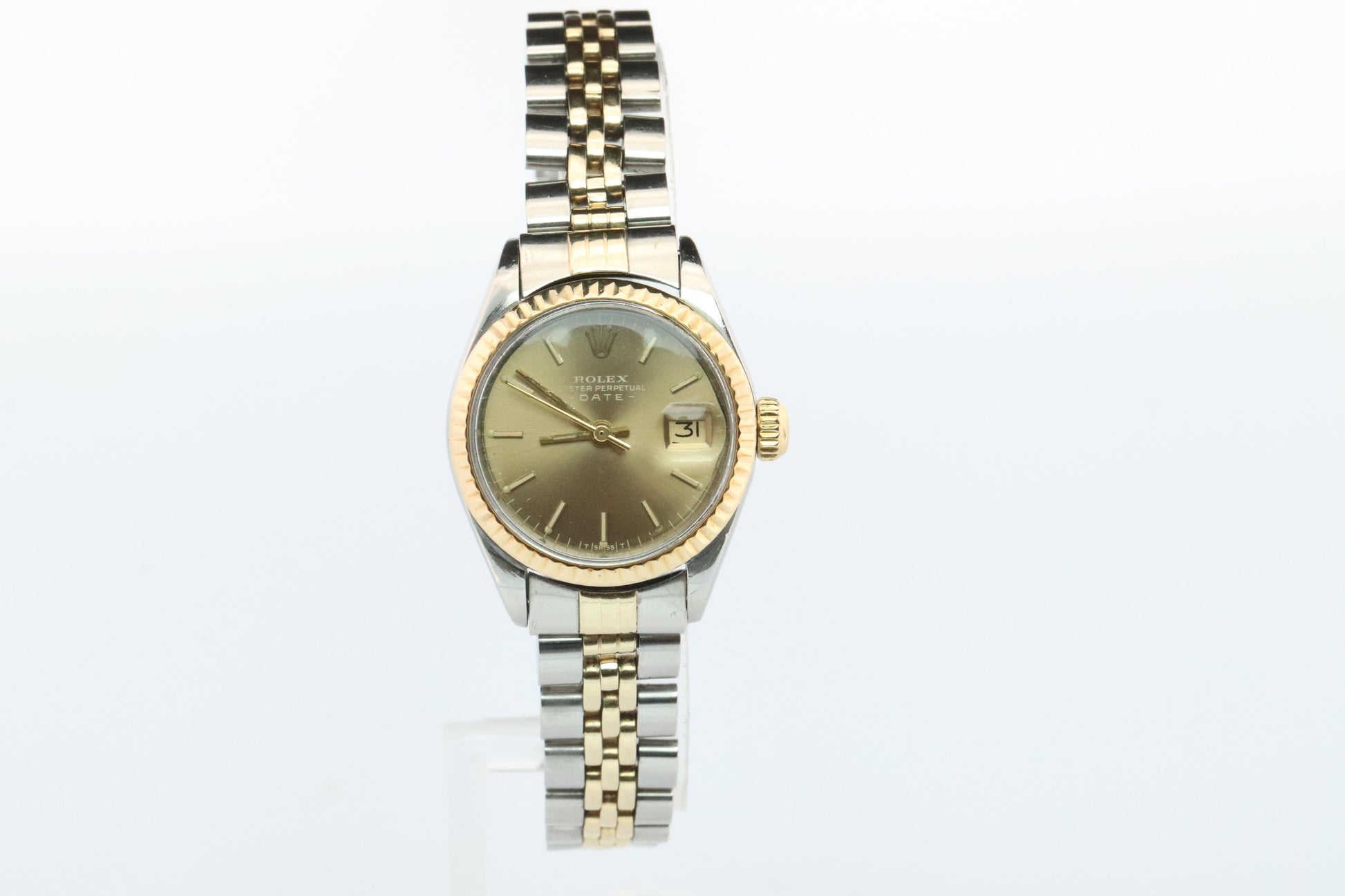 Genuine Rolex 6917 Oyster Perpetual Date Watch. Ladies ROLEX 14k Multi tone