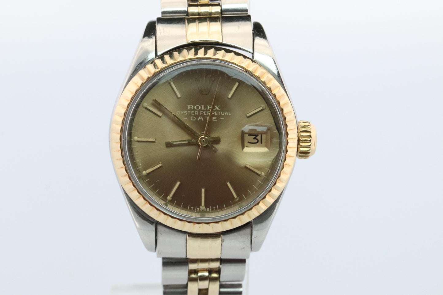 Genuine Rolex 6917 Oyster Perpetual Date Watch. Ladies ROLEX 14k Multi tone