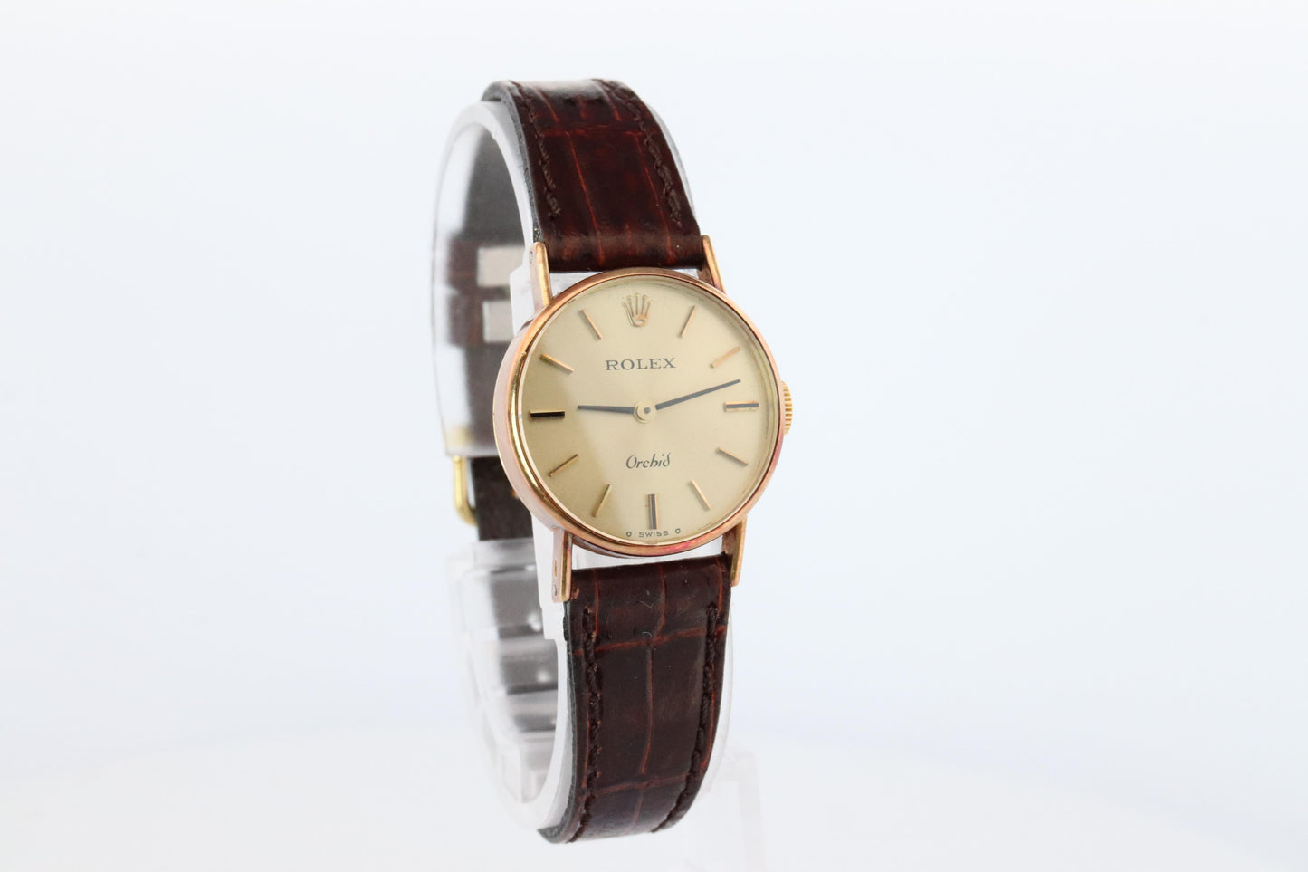 Genuine Rolex Orchid Watch. 18k YG Ladies Rolex 2671 Mechanical Windup Watch.