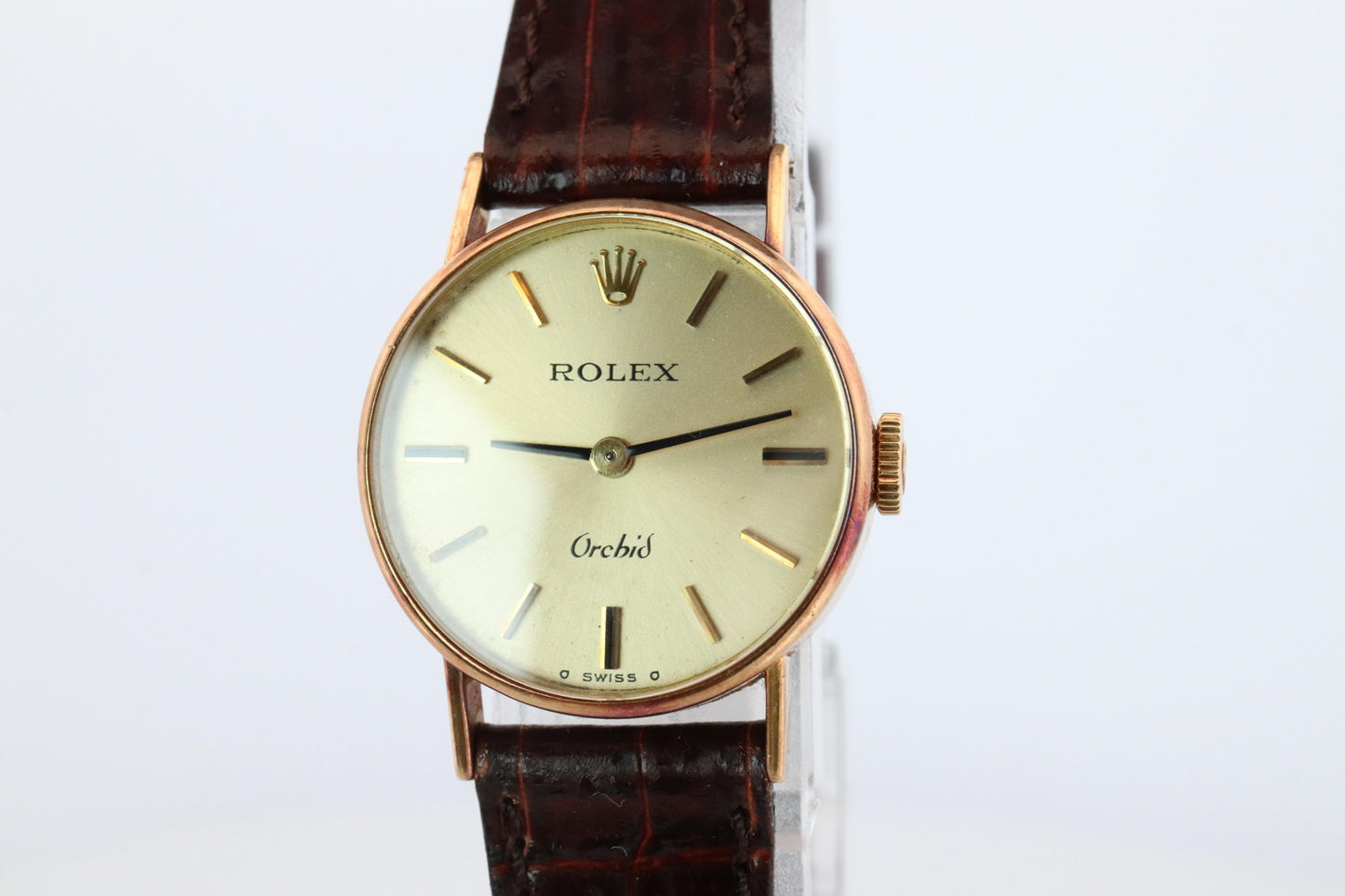 Genuine Rolex Orchid Watch. 18k YG Ladies Rolex 2671 Mechanical Windup Watch.