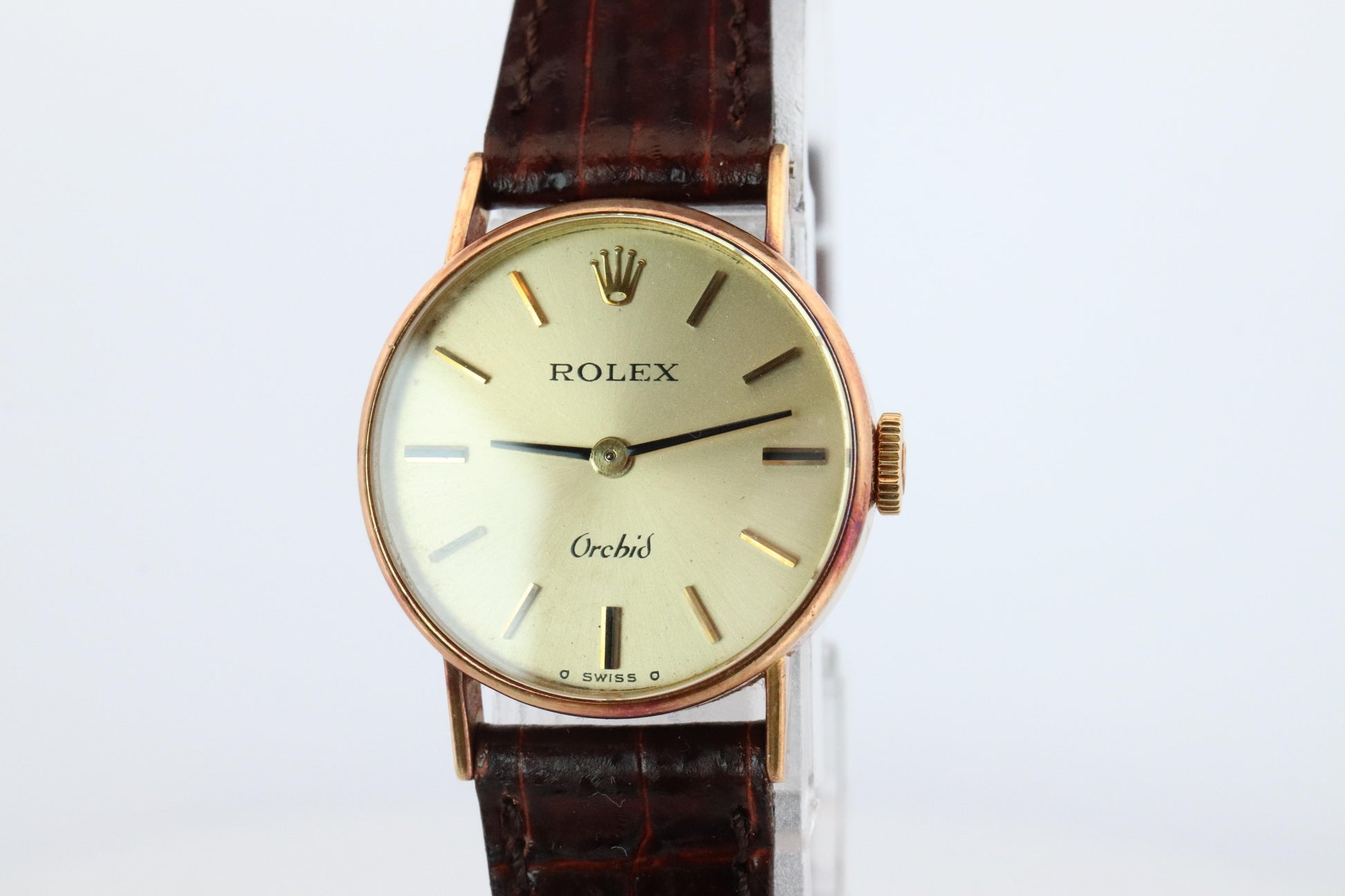 Genuine Rolex Orchid Watch. 18k YG Ladies Rolex 2671 Mechanical Windup Watch.