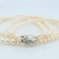 Mikimoto Necklace. Vintage 18k Gold Mikimoto Pearl Double Strand Necklace.
