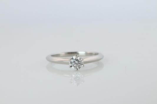 Certified Tiffany and Co Diamond Ring .26ct Tiffany Platinum Engagement ring